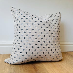 Woven Modern Boho Pillow Cover | Navy | Taupe | Textured Design | Handcrafted | Small Scale | many sizes | textured country coastal Scandi