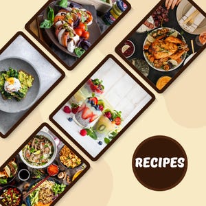 Modelo de Receita | Cartão de Receita para Imprimir | Decoração de Cozinha | Download Digital | Presente de Culinária | Folha de Receita Minimalista