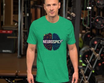 Koszulka Neurospicy – Zabawna koszulka z ADHD i autyzmem – Koszulka z prezentem dla neuroodmiennych – Odważny projekt mózgu dla pikantnych mózgów