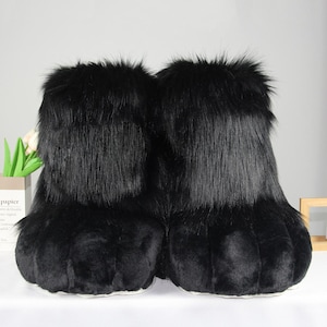Black Feetpaws , Fursuit Feet  Shoes , Custom Fursuit Shoes Paws , Free Choice Of Color!  Cosplay Fluffy Paws , Furry Feetpaws For Cosplay