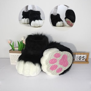 Fursuit Foot Paw, Cosplay Fluffy Paw, Outdoor Toony Cosplay Paws | Furry Convention Footwear | Slipper Fursuit Feet Sole Paws, Fursuit Shoes