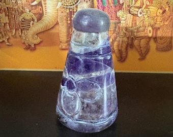 Handmade Vintage Amethyst Perfume Bottle, Essential Oils Diffuser