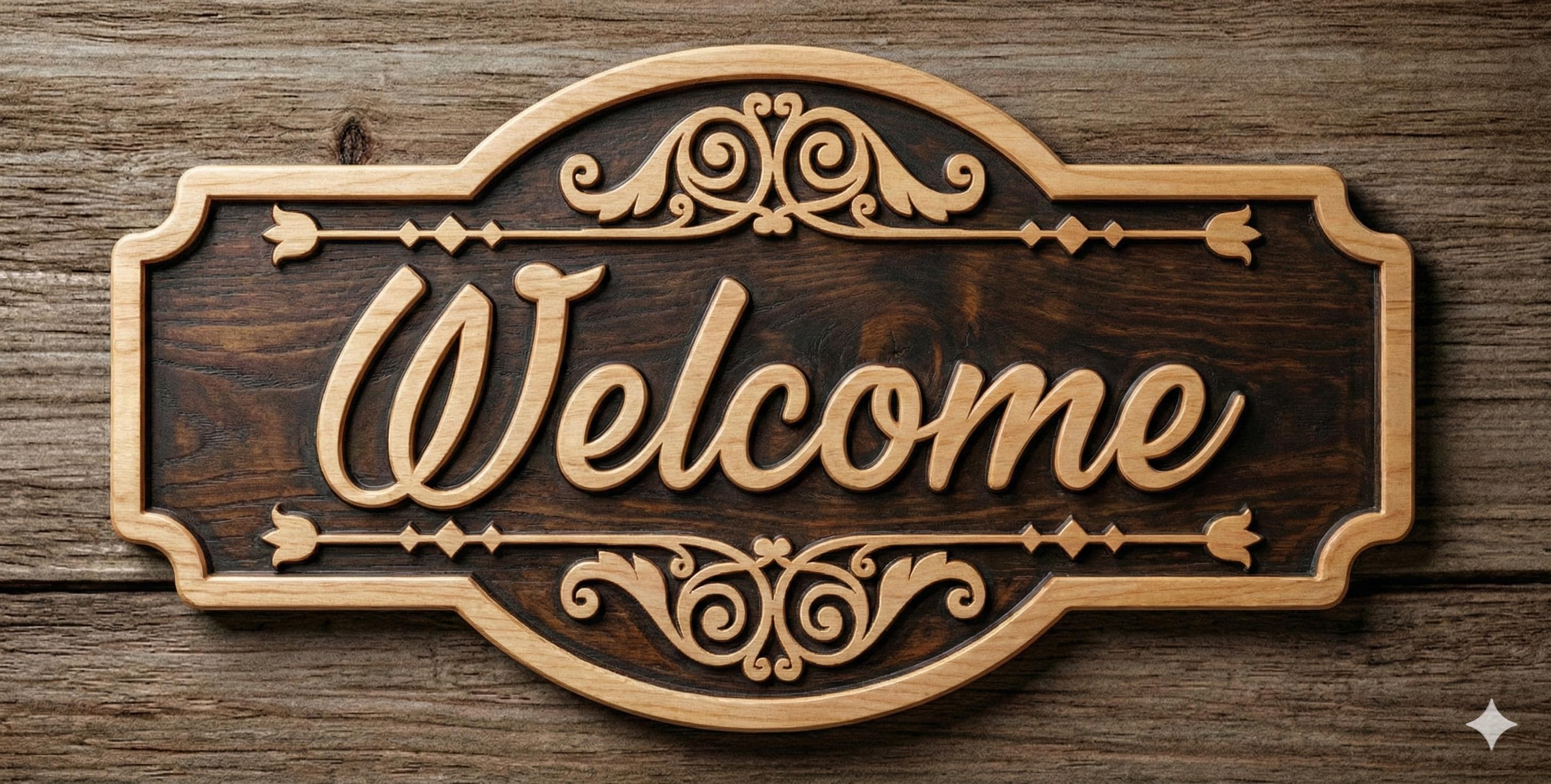 Elegant Welcome Sign SVG File, Laser Cut Door Hanger - Etsy