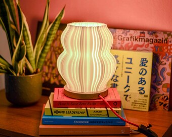 3D Printed Lamp “Pæra” – Sustainable Wooden Table Lamp, Mood Light, Handmade Desk Lamp, Modern Scandinavian Lighting