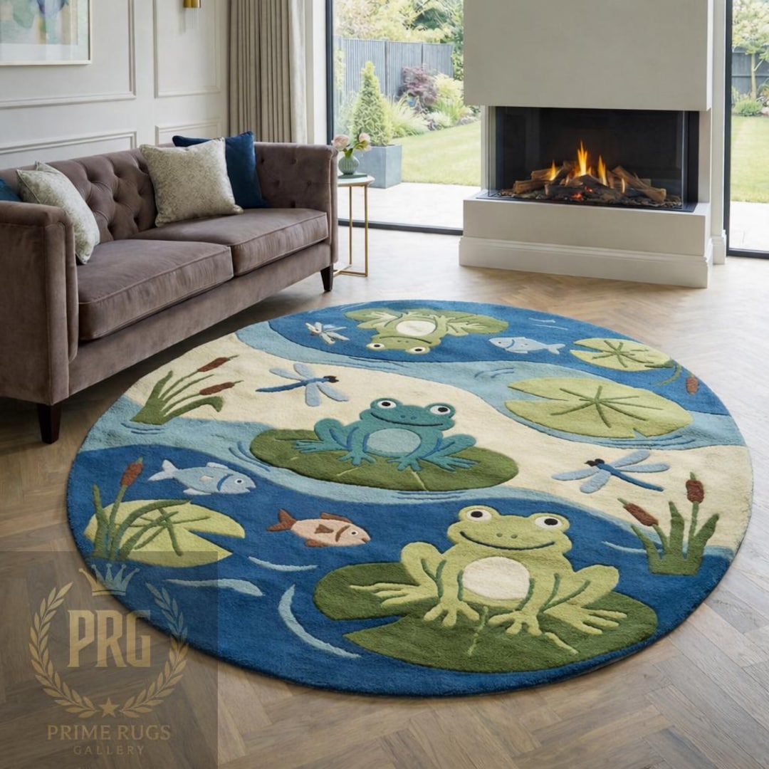Handmade Wool Frog Pond Rug – Nursery Playroom Carpet - Etsy