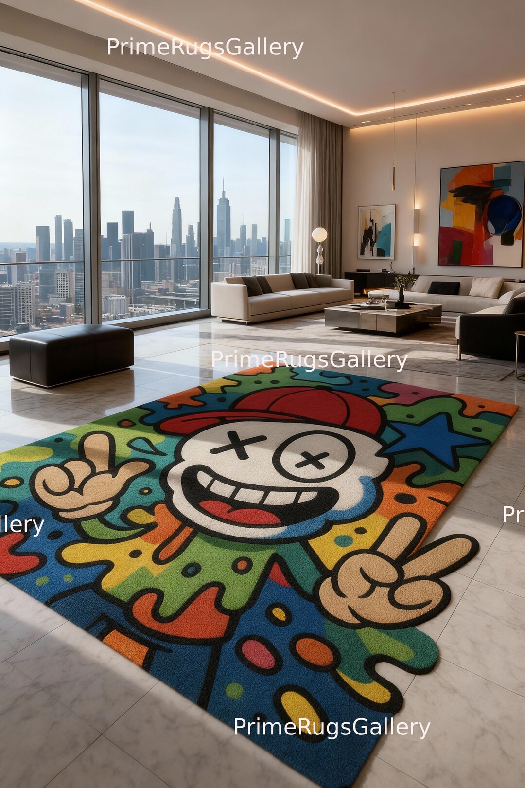 Hand-tufted Pop Art Rug – Colorful Cartoon Design, Modern Carpet - Etsy