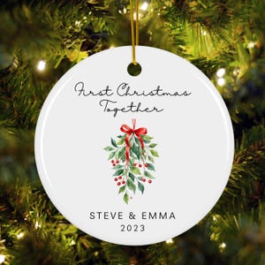 First Christmas together ornament, couples first Christmas, personalized married Christmas ornament, engaged married newlyweds ornament