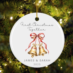 First Christmas together ornament, couples first Christmas, personalized married Christmas ornament, engaged married newlyweds ornament