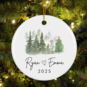 Couples Christmas tree ornament, married ornament, first Christmas together, engaged ornament, wedding gift, personalized ornament
