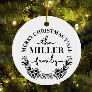 Christmas family name ornament, personalized family ornament, custom name ceramic ornament, family keepsake ornament 2025, tree ornament