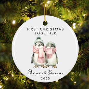 First Christmas together ornament, couples first Christmas, personalized married Christmas ornament, engaged married newlyweds ornament