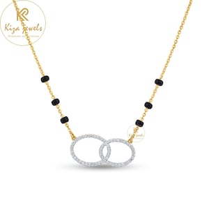 Lab Grown Diamond Mangalsutra: 0.23ct Round Cut Wedding Pendant