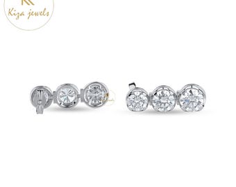 Lab Grown Diamond Drop Earrings: 9.60ctw Round Cut, Wedding Jewelry