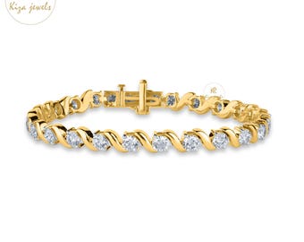 Lab Grown Diamond Bracelet, 4.90ct Round Cut, Anniversary Gift