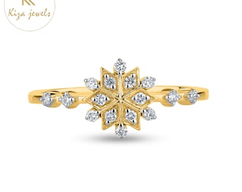Lab Grown Diamond Engagement Ring: Round Cut, 10/14/18K Gold or Silver