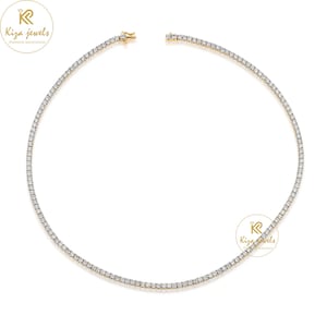Lab Grown Diamond Tennis Necklace: Round Cut Wedding Jewelry