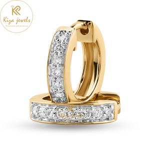 Diamond Hoop Earrings 0.16ct Round Cut Lab Grown Diamond,  Huggie Earring, Aniversary Gift for Her