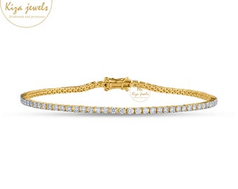 Pulsera de tenis con diamantes cultivados en laboratorio, talla redonda de 1,88 ct, regalo de aniversario