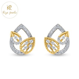 Pendientes redondos de diamantes cultivados en laboratorio: 0,17 ct, joyería delicada