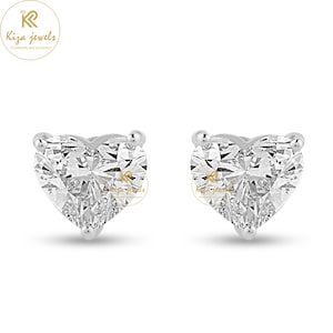 Gewachsenes Diamant Herz Ohrringe: 14K Goldjubiläum Schmuck