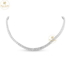21.50ct Lab Grown Diamond Tennis Necklace: Round Cut Wedding Jewelry