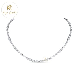 Lab Grown Diamond Necklace: 10.35ct Multi Shape, 14k White Gold