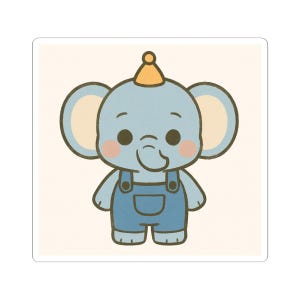 Cute Elephant Kiss-Cut Stickers | Adorable Baby Animal Decor for Laptops, Journals, Scrapbooking, Gifts, Kids&#39; Parties