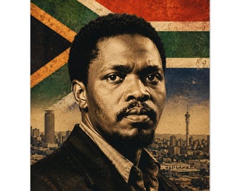 Steve Biko-poster – burgerrechtenpictogram, zwarte geschiedenismuurkunst (11 x 14)