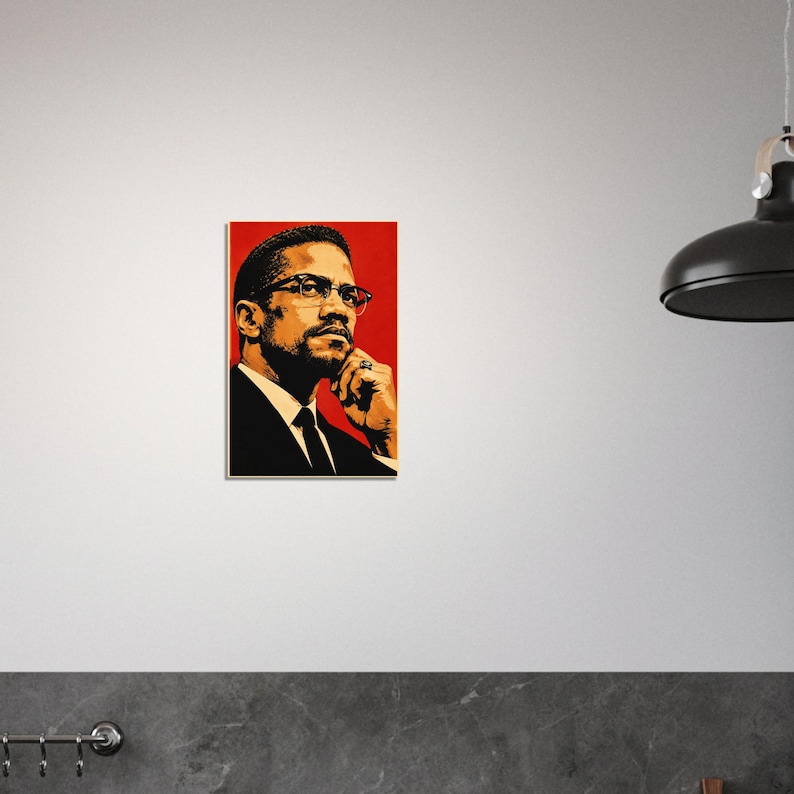 Malcolm X Pop Art Poster - Black History Civil Rights Wall Decor ...