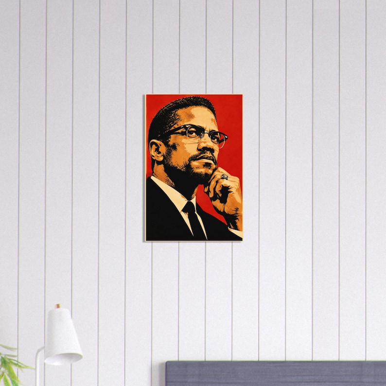 Malcolm X Pop Art Poster - Black History Civil Rights Wall Decor ...