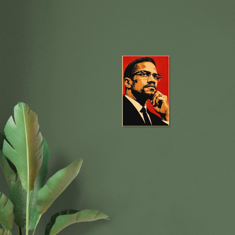 Malcolm X Pop Art Poster - Black History Civil Rights Wall Decor ...