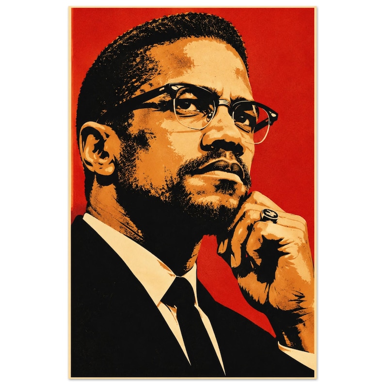 Malcolm X Pop Art Poster - Black History Civil Rights Wall Decor ...