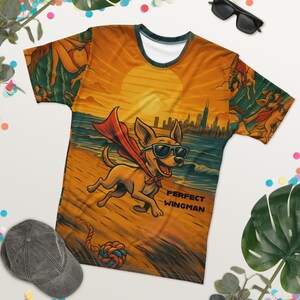 Op maat gepersonaliseerd all-over print cartoon pet-T-shirt