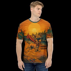 Camiseta personalizada com estampa completa de desenho animado para animais de estimação