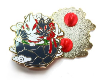 cat cup enamel pin Matcha tea Kintsugi neko pin cute kawaii sweet pastel goth