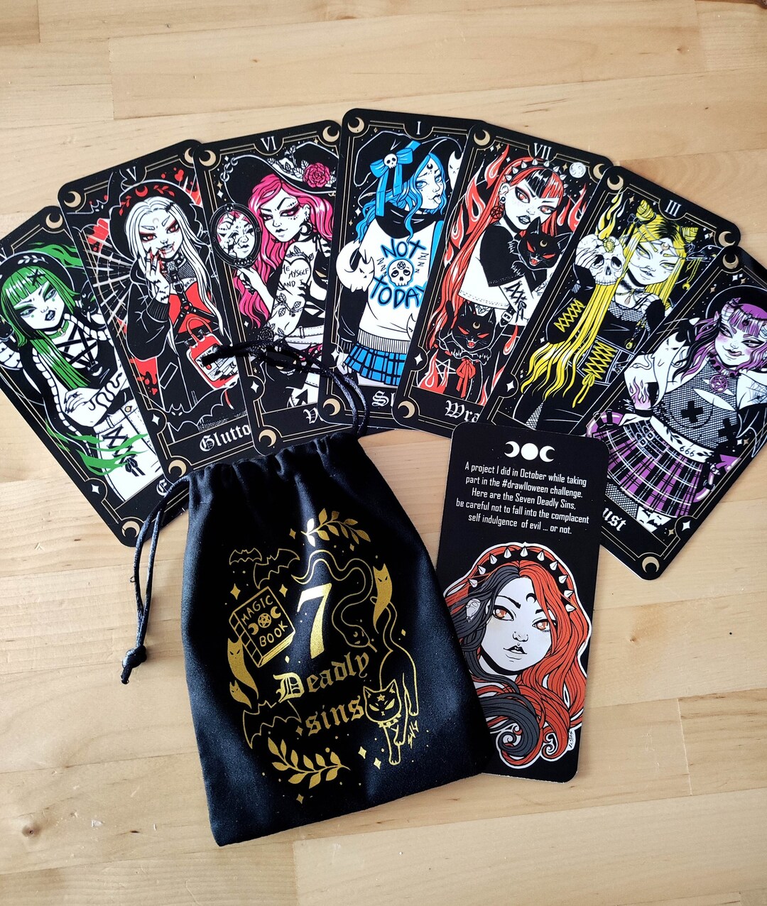 SPECIAL EDITION Set Tarot 7 Deadly Sins Print Gold Foil