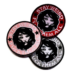 Borduurpatch-patches star weird 3eyes weirdos goth grunge rebel