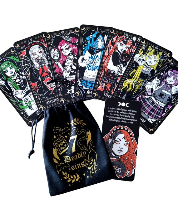 SINYA アートカードセット SPECIAL EDITION Set Tarot 7 Deadly Sins Print Gold Foil Witch