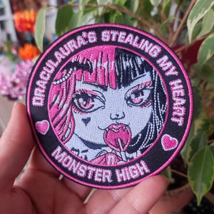 vampierroze patch borduurijzeren patches pastel nu goth Harajuku dark monster girl