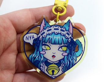 cat girl neko maid keychan charm cute kawaii harajuku