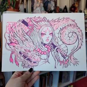 LIMITED EDITION Riso print sukeban ramen demon japanese otaku katana yokai