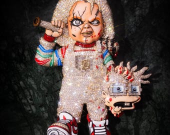 3D Chucky Pendant VVS Moissanite Diamond | Fully Iced Out Hip Hop Necklace | Horror Rap Jewelry | Bling Chucky Chain