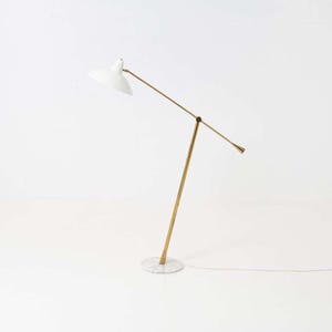 Stilnovo Style Brass Floor Lamp: Mid-Century Modern Italian Design