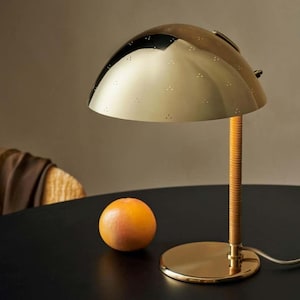 Mid-Century Modern Brass Mushroom Desk Lamp - Italian Retro Lighting