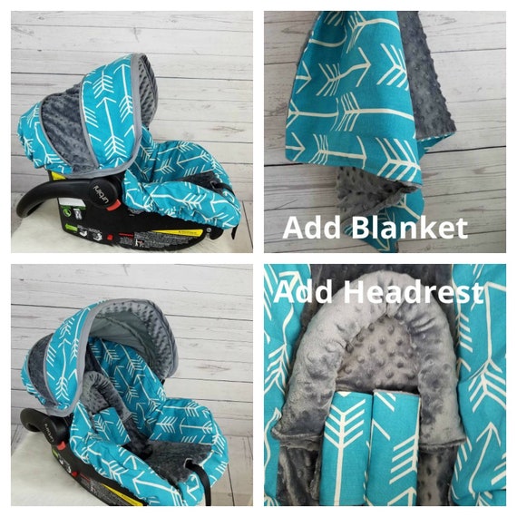 Arrows And Gray Minky Car Seat Cover Custom Order By Baby Covers Jill Free Strap
