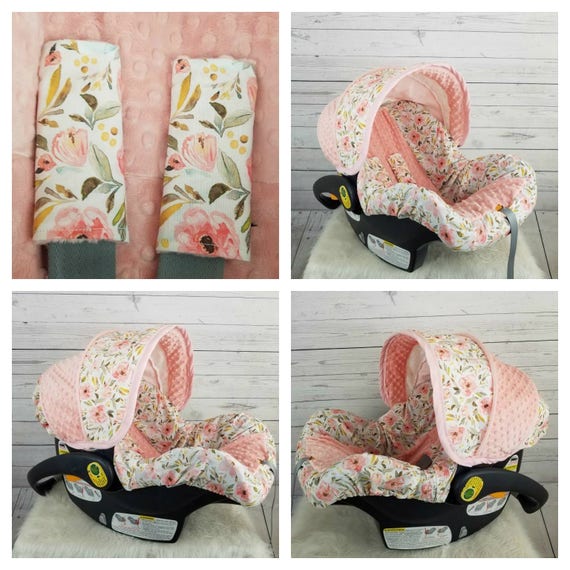 Pink And Peach Fl Baby Car Seat Cover Custom Order