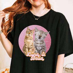 Custom Comfort Colors, Pet Shirt, Pet Photo, Name Custom Dog Portrait, Personalized Shirt, Custom T Shirts, Cat Shirt 90&#39;s Tee,