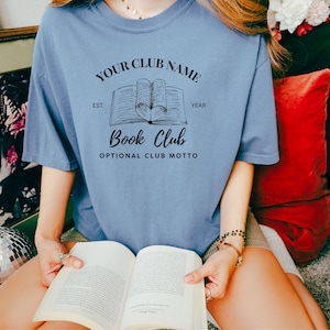 Personalized Book Club Shirt: Custom Bookish Gift, Comfort Colors Tee