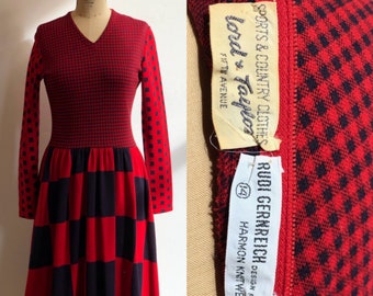 Rudi Gernreich 1960s Wool Dress