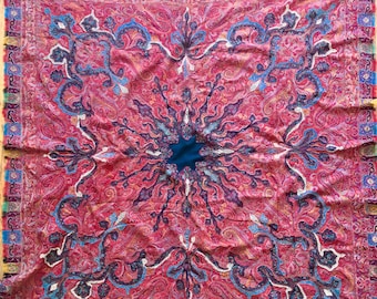 Early 1800s Kashmiri Paisley Shawl, Hand Woven and Pieced